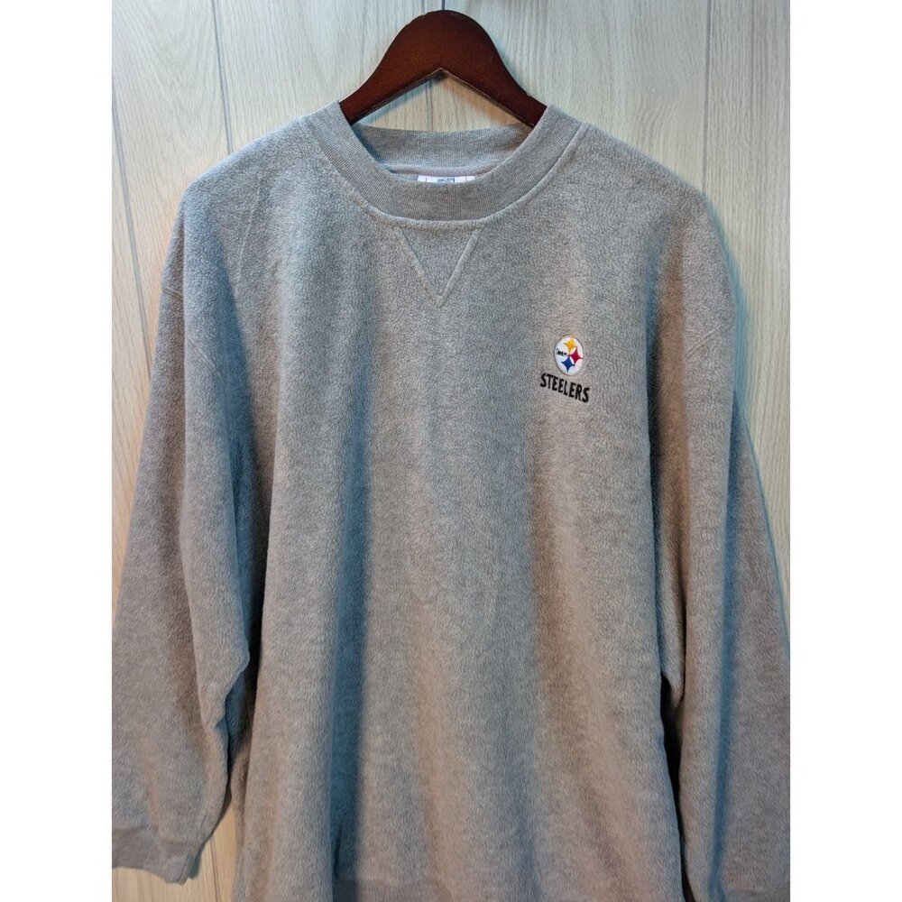 Vintage Pittsburgh Steelers Pullover Fleece Crew Neck Sweatshirt Size XL - Picture 2 of 7